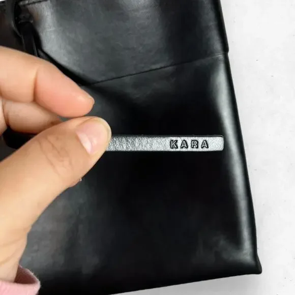 Kara Tie Crossbody Bag Classic‎ Black Leather Handbag Shoulder Purse